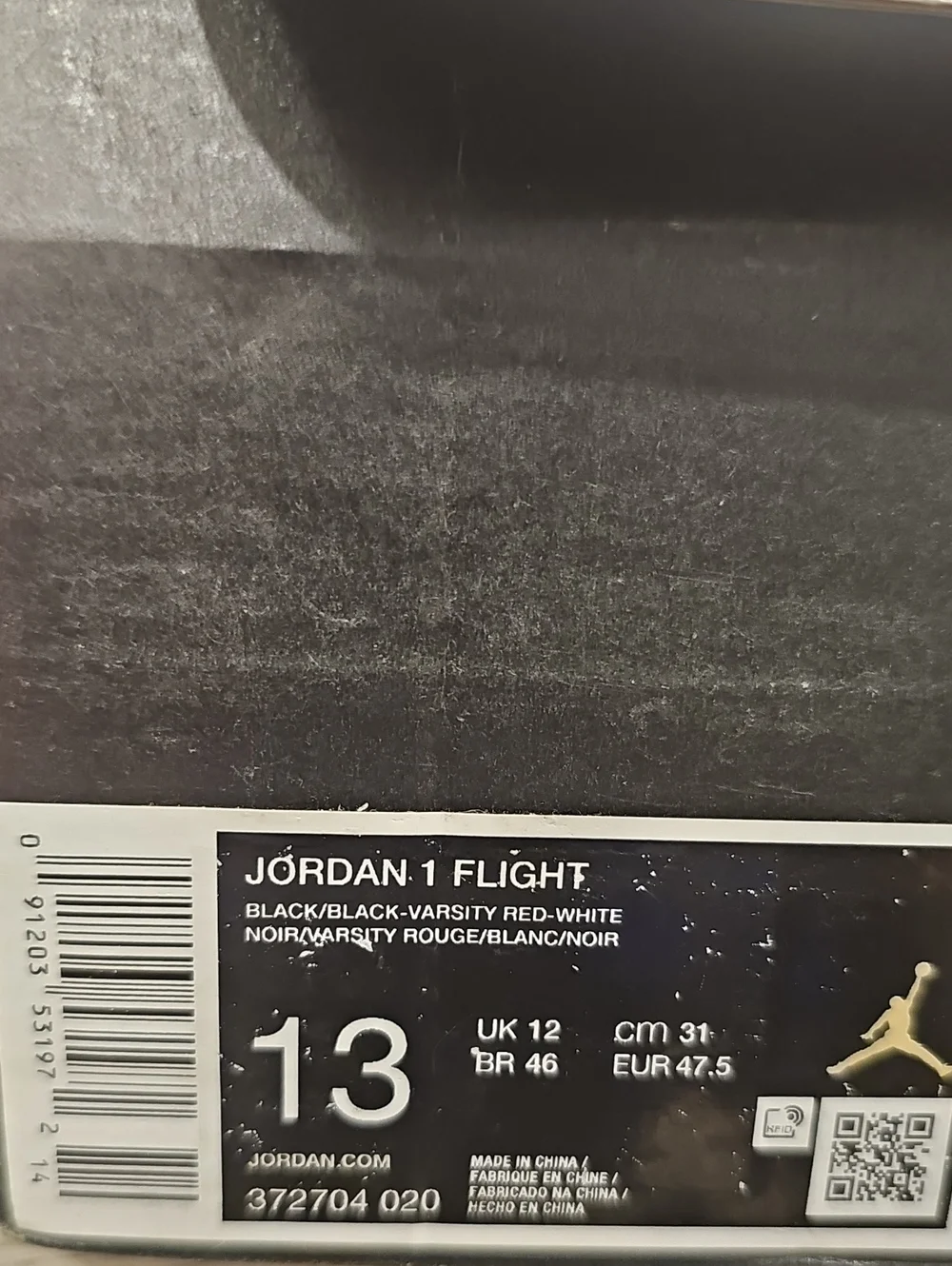 Nike Air Jordan 1 Flight Bred 372704-020 Men’s Sneakers - Size 13